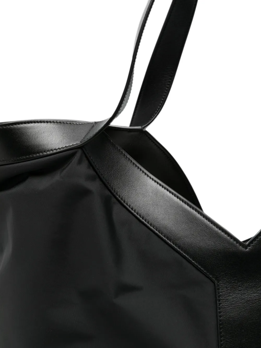 Saint Laurent Y grote nylon shopper Zwart