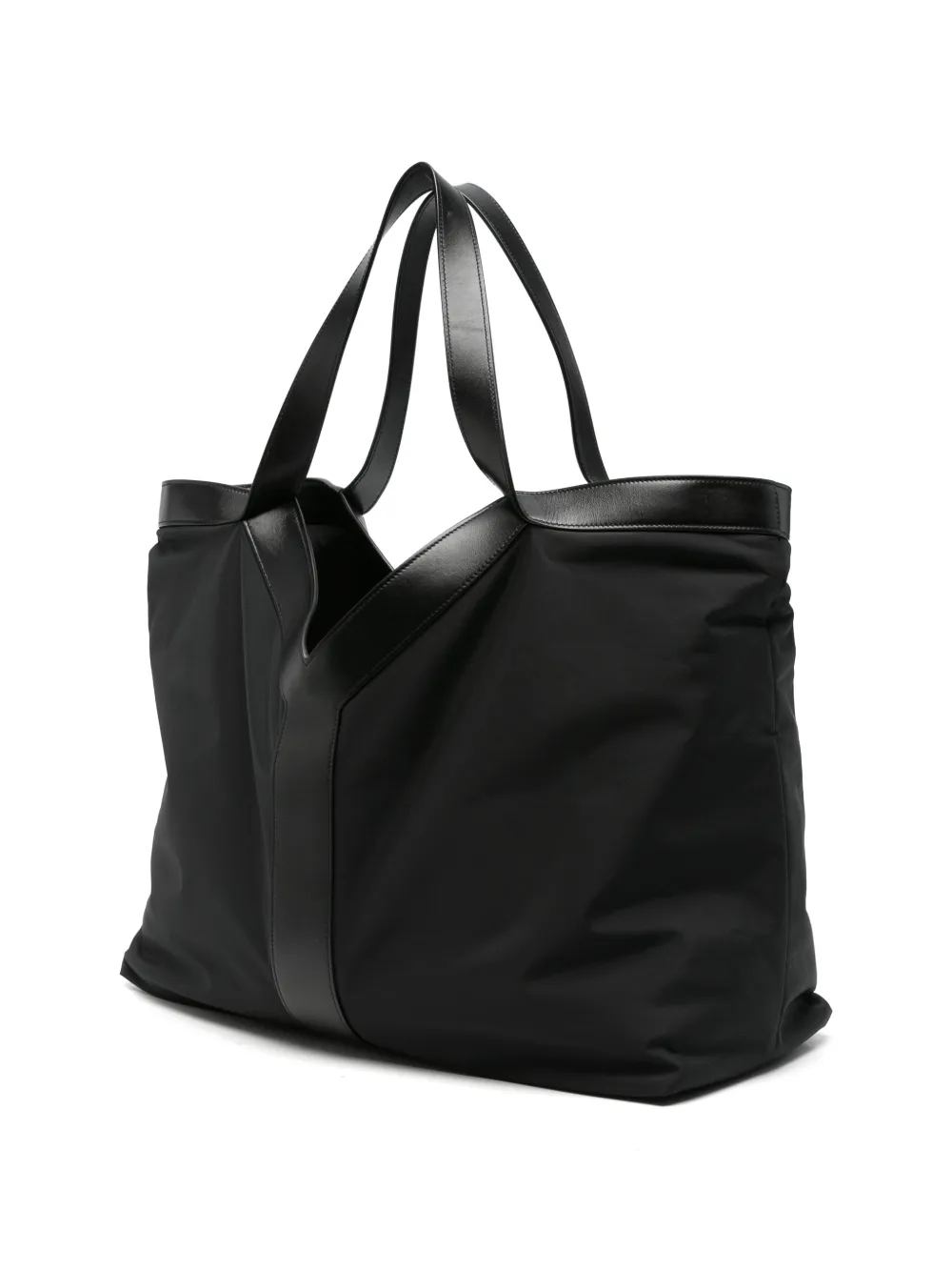Saint Laurent Y grote nylon shopper Zwart