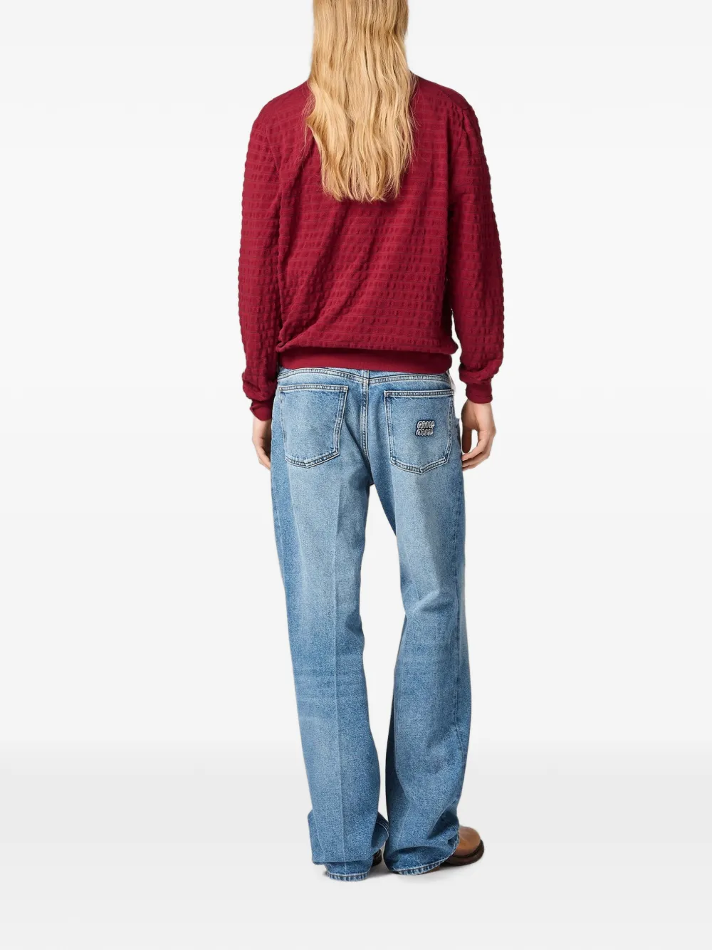 Miu Jeans met gewassen-effect Blauw
