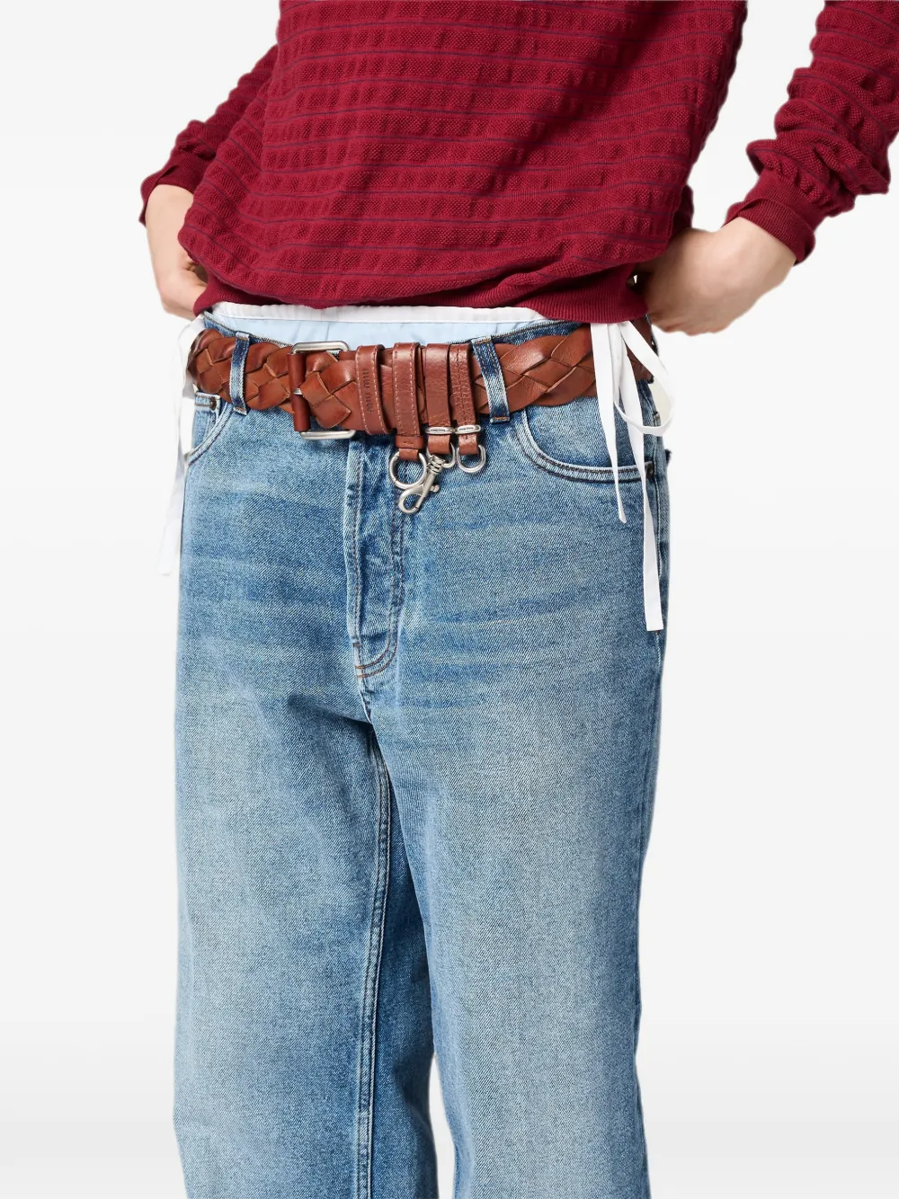 Miu Jeans met gewassen-effect Blauw