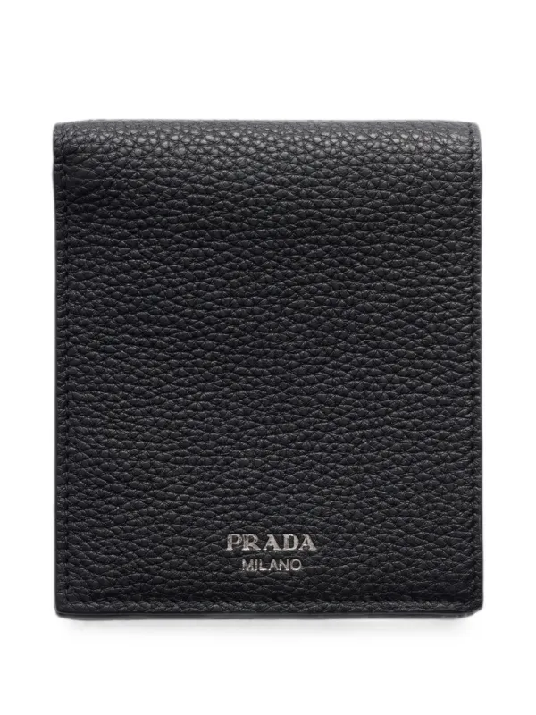 PRADA ブラックレザー ケース PRADA ブラック レザー ケース 財布 Prada レザー 財布 | ブラック