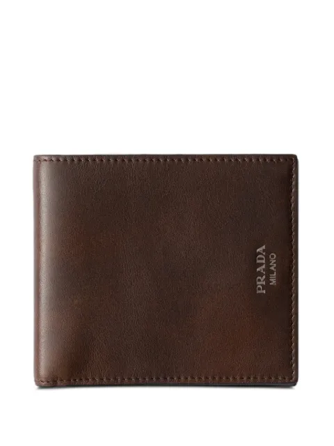 Prada antiqued leather wallet