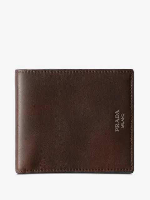 Prada antiqued leather wallet
