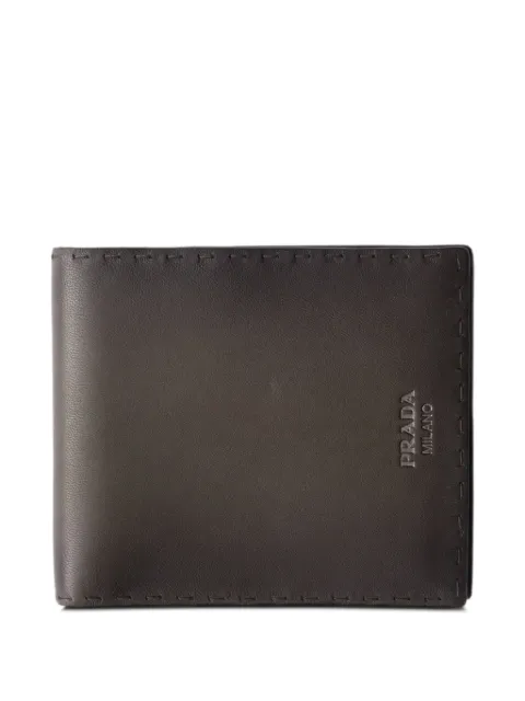 Prada antiqued leather wallet