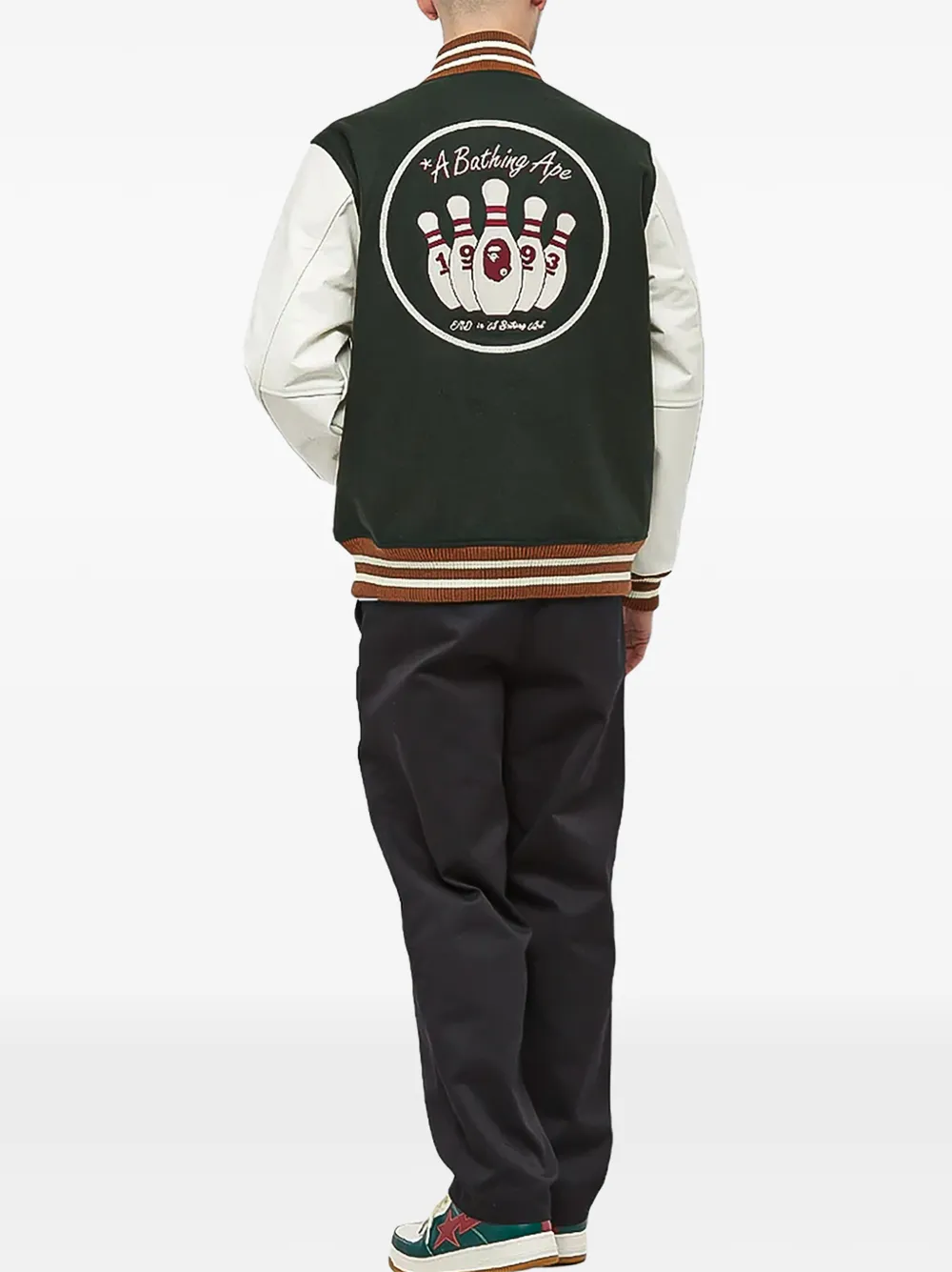 A BATHING APE x END. sneakers Bowling Pins bomberjack Groen