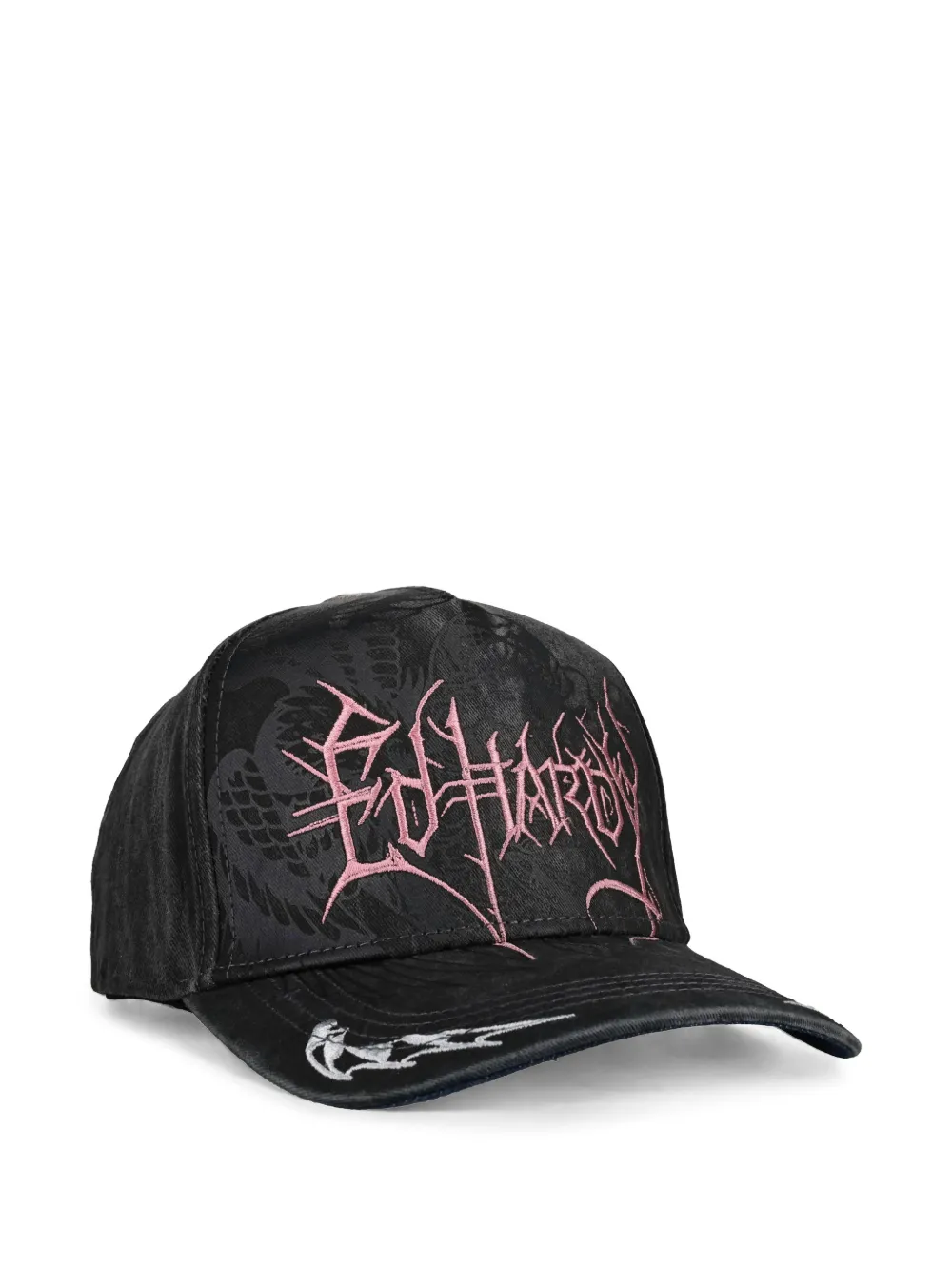 Ed Hardy Cappello da baseball Cyber Logo in raso - Nero