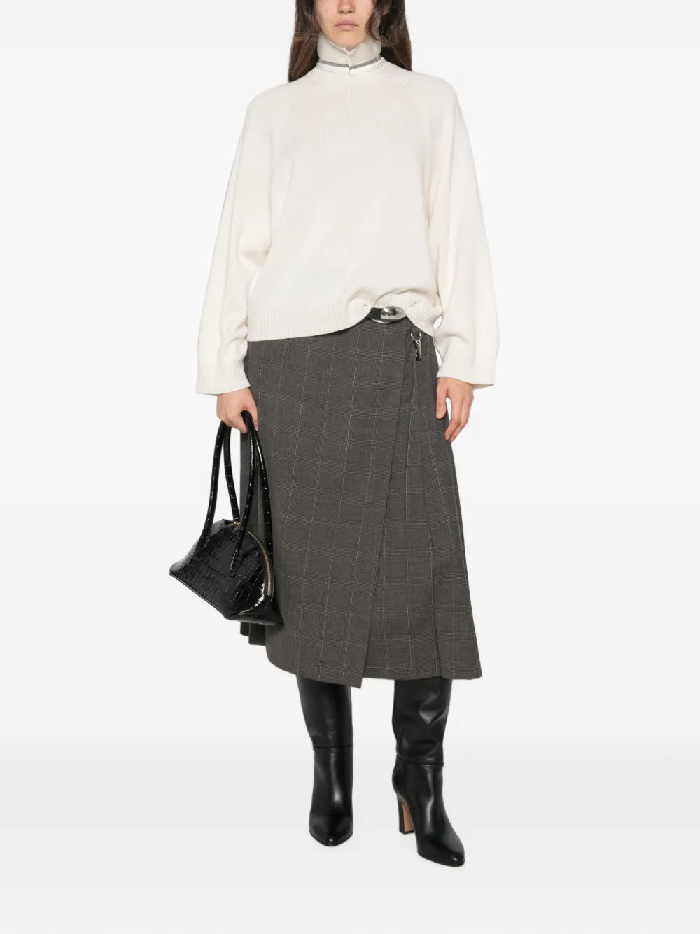 Brunello Cucinelli Trui met raglanmouwen Grijs
