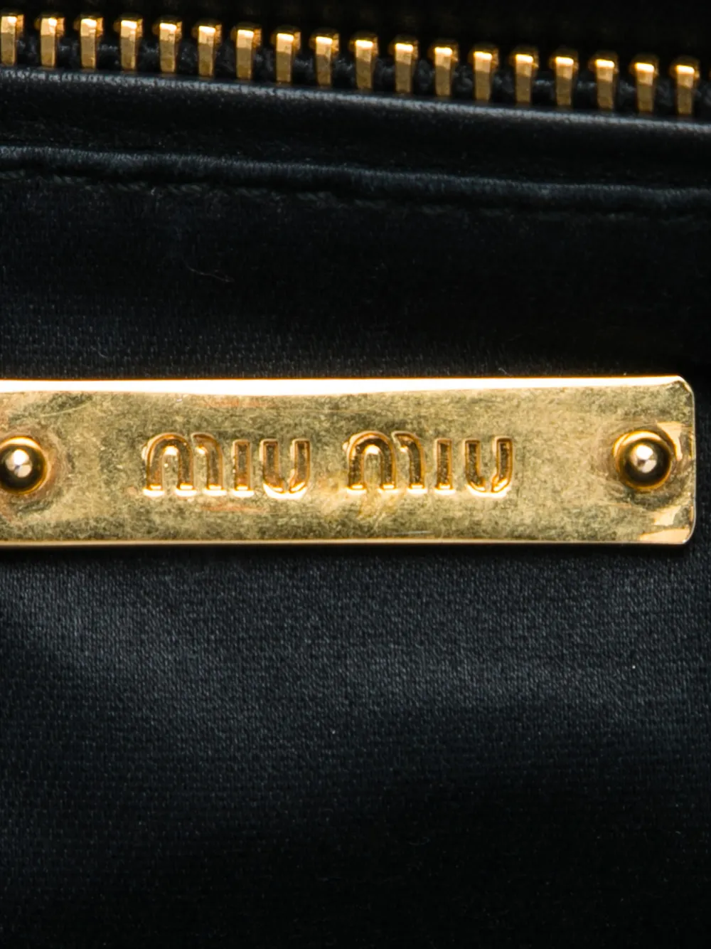 ★ mｍczo ★miumiu ミュウミュウ　スタッズ　クラッチバッグ Miu Miu Pre-Owned 2010-2026 スタッズ レザー ジップ クラッチバッグ