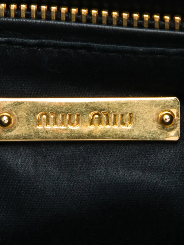 Miu Miu Pre-Owned 2010-2026 スタッズ レザー ジップ クラッチバッグ