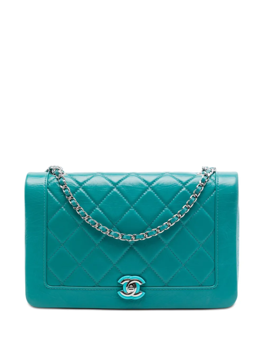 CHANEL Pre-Owned 2018 Small Quilted Crumpled Calfskin Bi Vintage Full Flap crossbody bag - Blu