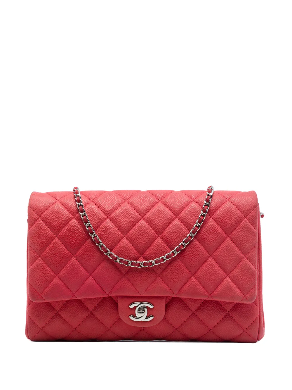 CHANEL Pre-Owned 2012-2013 CC Quilted Caviar Flap Clutch with Chain shoulder bag - Rosso