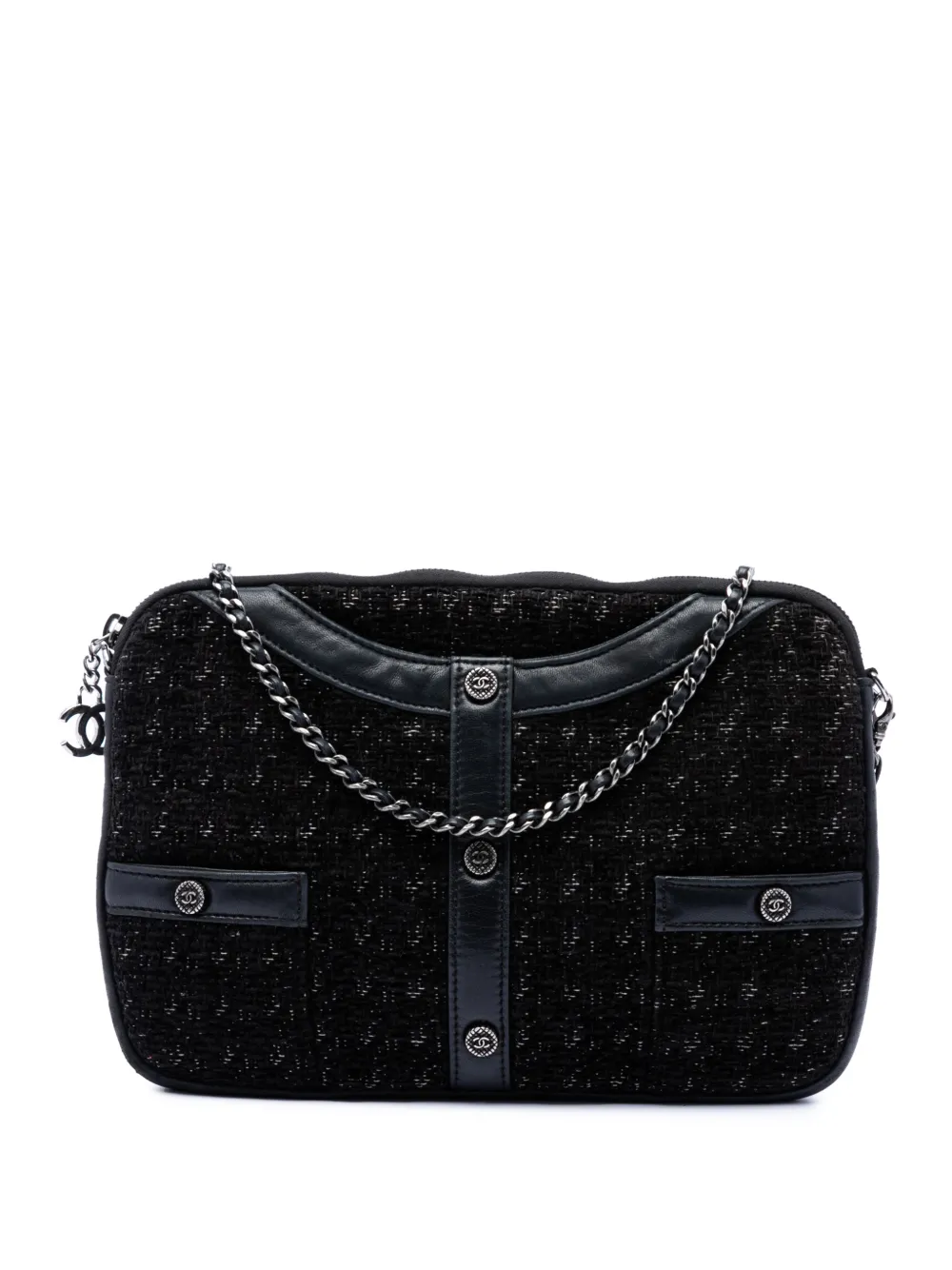 CHANEL Pre-Owned 2016-2017 Limited Edition Tweed Girl Jacket Clutch on Chain crossbody bag - Nero