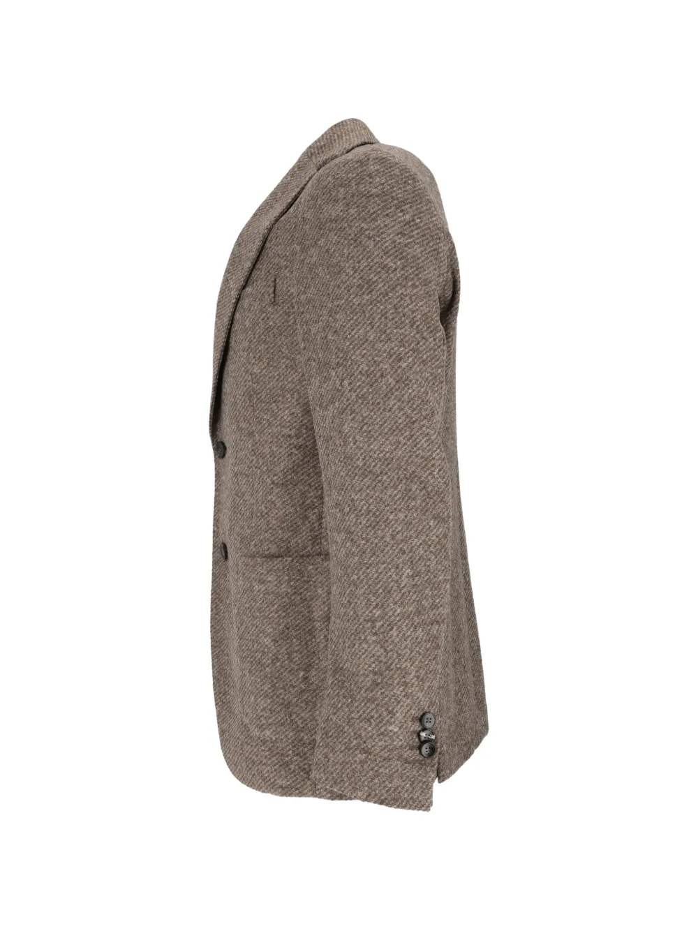 Brera Blazer met enkele rij knopen en diagonaal weefpatroon Bruin
