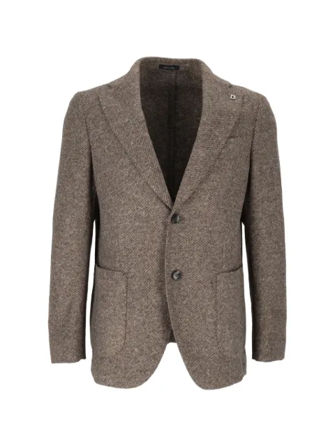 Brera diagonal-weave single-breasted blazer