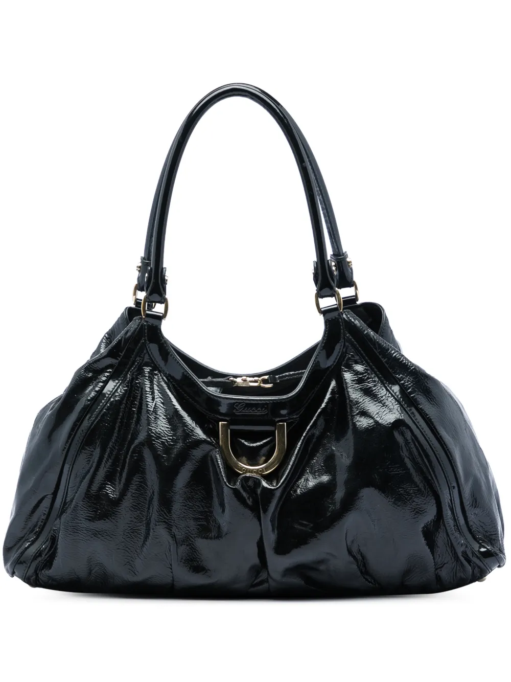 Gucci Pre-Owned 2016-2026 Patent Abbey D Ring shoulder bag - Nero