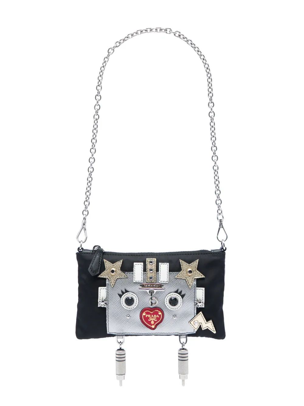 Prada Pre-Owned 2013-2026 Tessuto Saffiano Robot Chain shoulder bag - Schwarz
