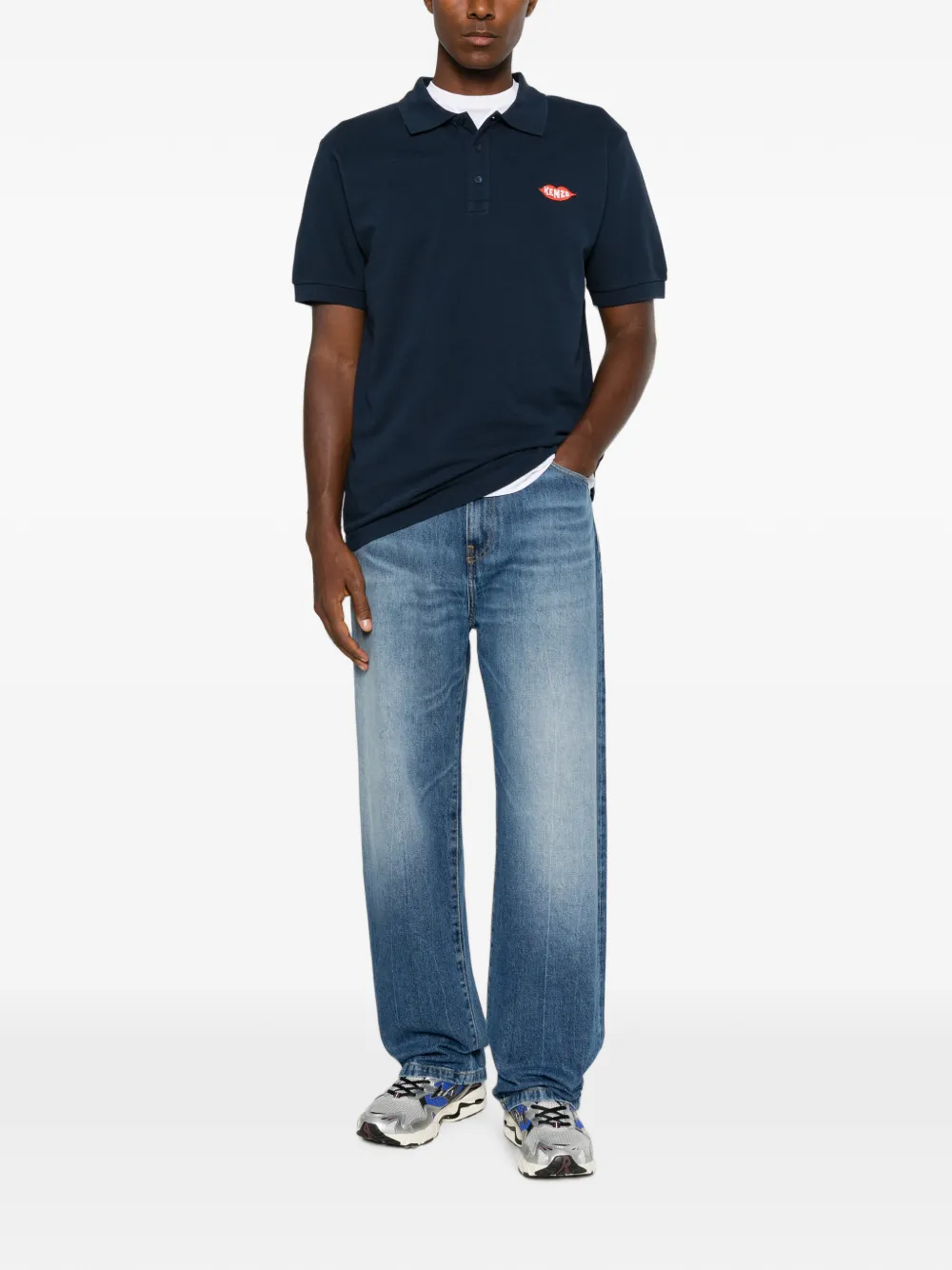 Kenzo Poloshirt met logopatch Blauw