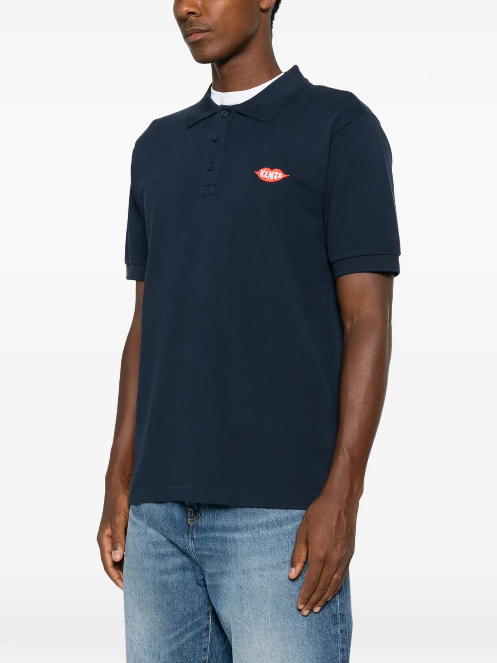 Kenzo Poloshirt met logopatch Blauw