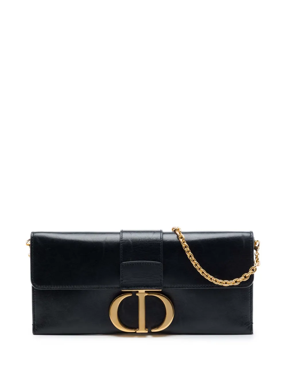 Christian Dior Pre-Owned 2019 Leather Montaigne 30 Clutch with Chain crossbody bag - Nero