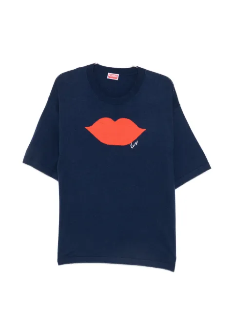 Kenzo lips-intarsia short-sleeve sweater