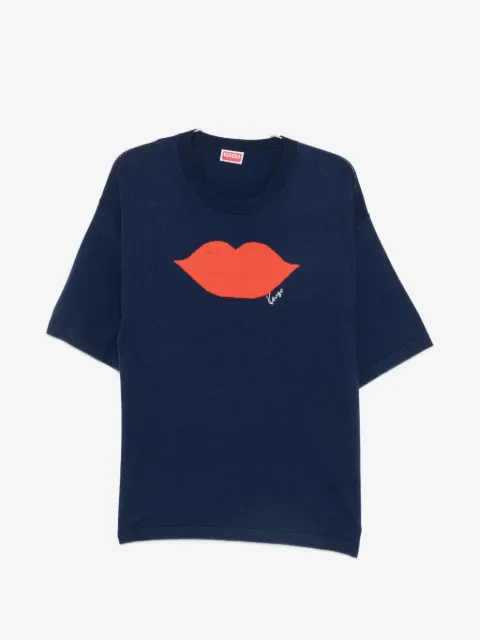 Kenzo jersey de manga corta con labios en intarsia