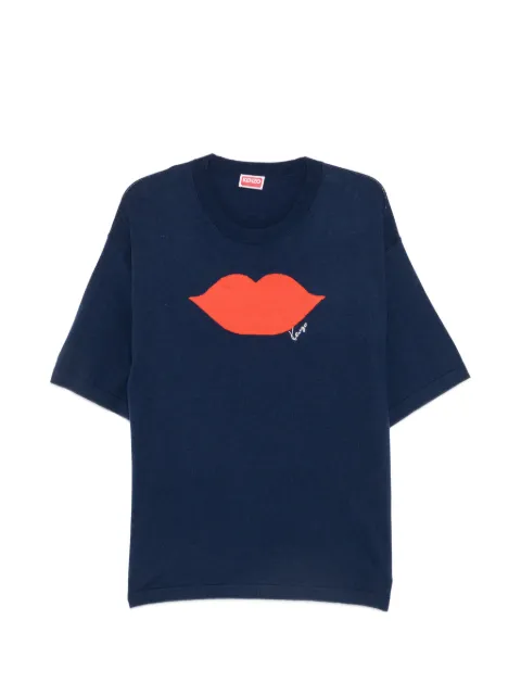 Kenzo lips-intarsia short-sleeve sweater