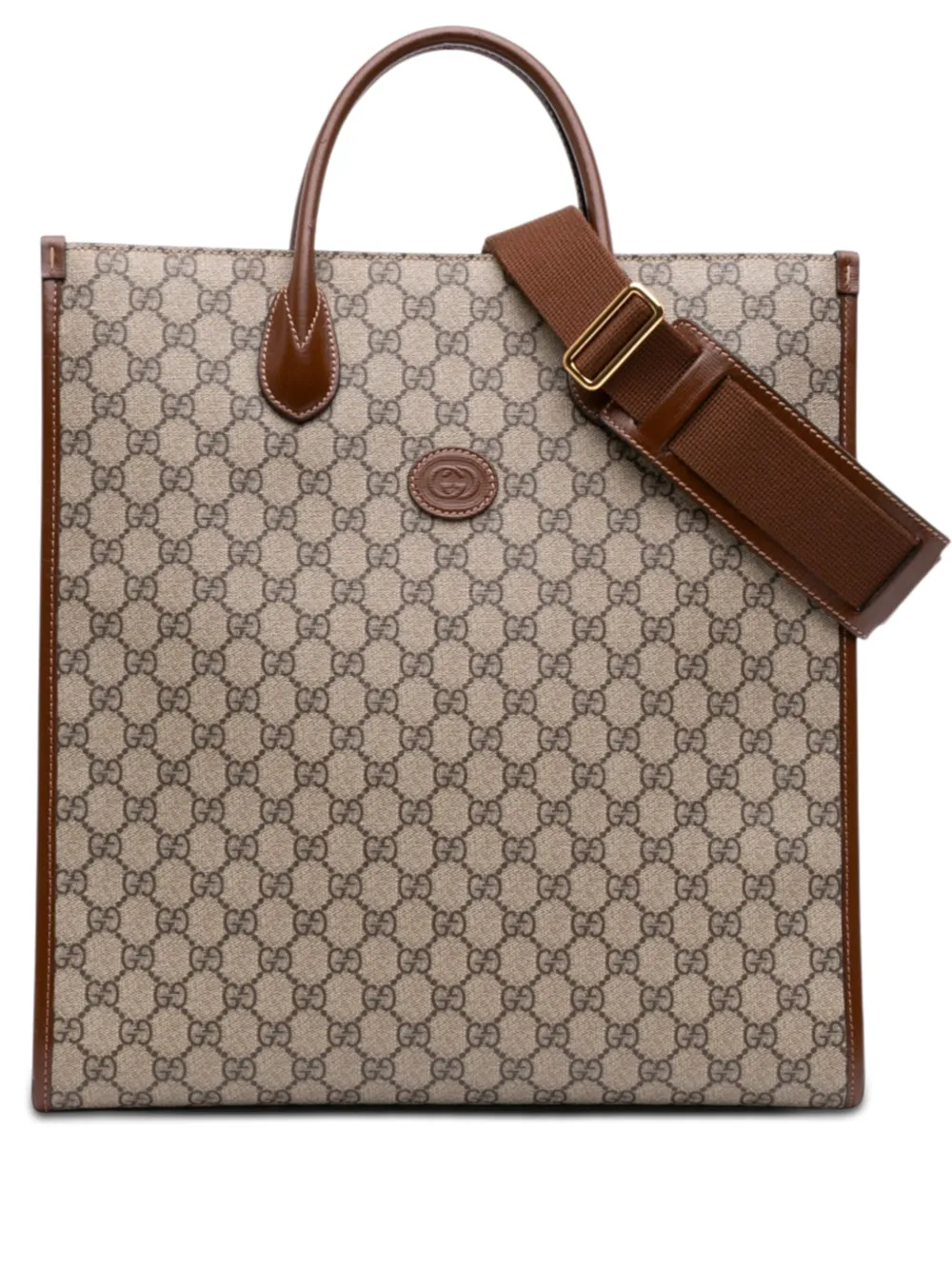 Gucci Pre-Owned 2016-2026 Medium GG Supreme Interlocking G Tote satchel - Nude