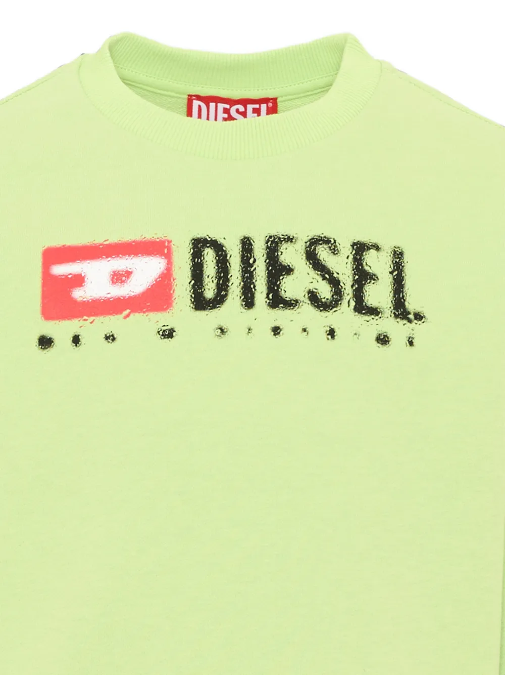 Diesel Kids Katoenen sweater met logoprint Groen