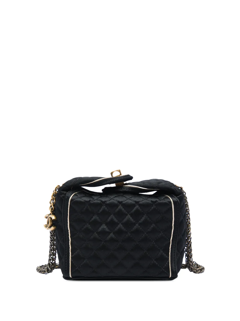 CHANEL Pre-Owned 2009-2010 Paris Shanghai CC Quilted Satin Takeaway Box Bag shoulder bag - Nero