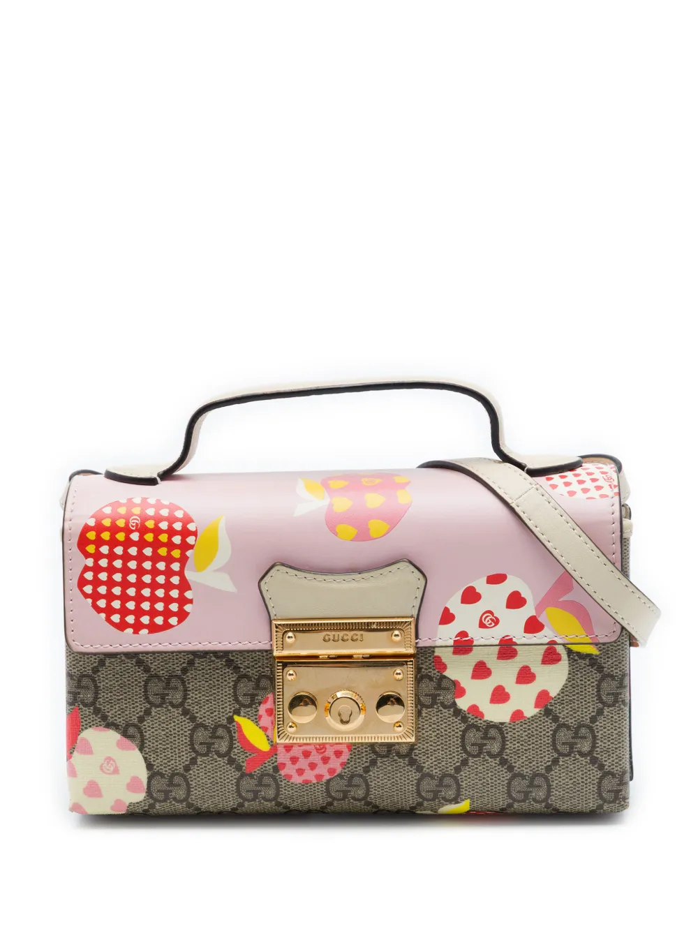 Gucci Pre-Owned 2016-2026 Mini GG Supreme Monogram Les Pommes Padlock satchel - Multicolore