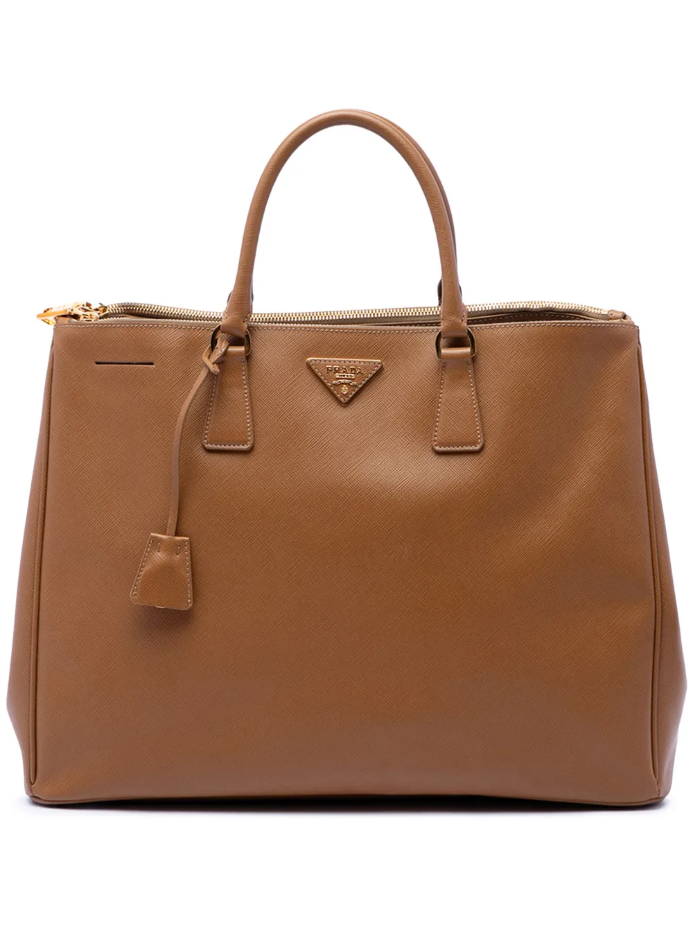 Prada Pre-Owned 2013-2026 Extra Large Saffiano Lux Galleria Double Zip tote bag - Braun