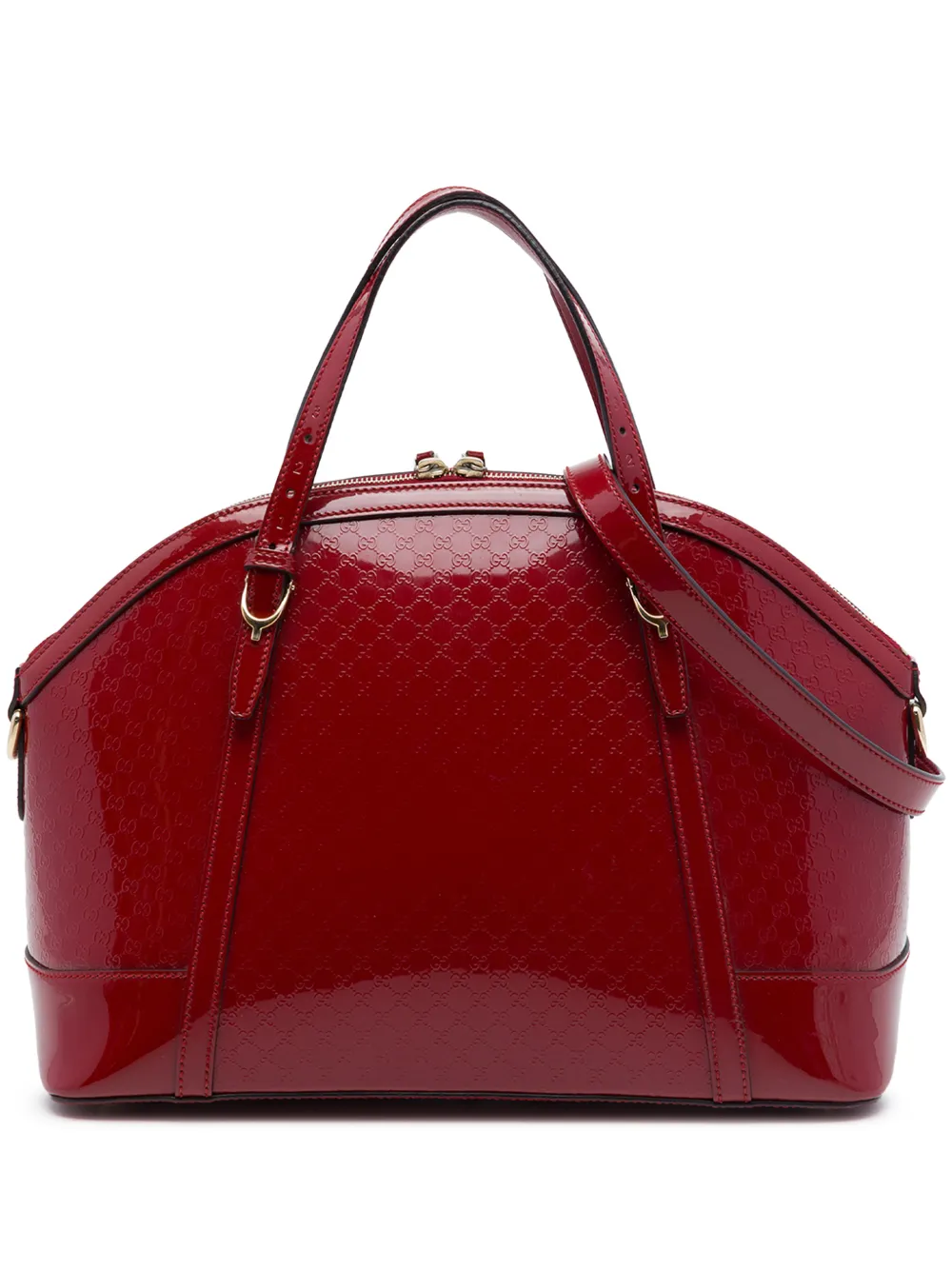 Gucci Pre-Owned 2016-2026 Large Microguccissima Patent Nice Dome satchel - Rosso