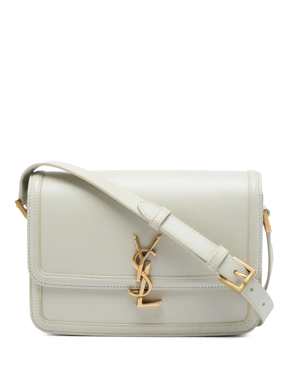 Saint Laurent Pre-Owned 2021 Medium Smooth Calfskin Solferino Satchel In Box crossbody bag - Bianco