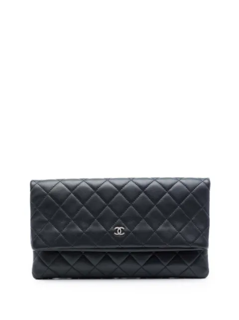 CHANEL Pre-Owned Clutch CC Beauty Foldover in pelle di agnello trapuntata 2016-2017