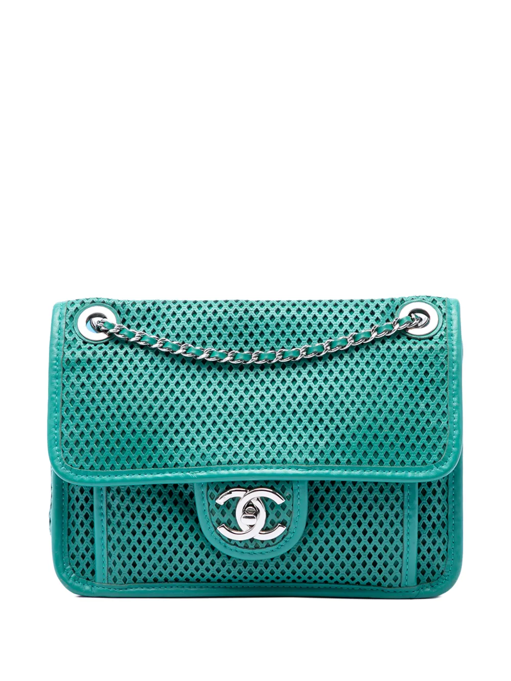 CHANEL Pre-Owned 2012-2013 Small Perforated Calfskin Up In The Air Flap shoulder bag - Verde