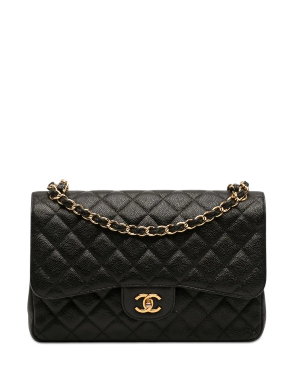 CHANEL Pre-Owned 2010-2011 Jumbo Classic Caviar Double Flap shoulder bag - Nero