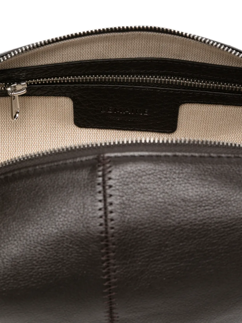 LEMAIRE Quiver Clip mini-tas van bewerkt buffelleer Bruin