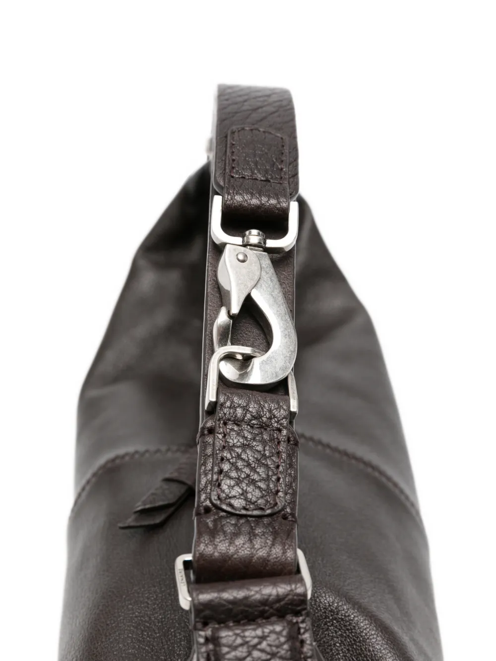 LEMAIRE Quiver Clip mini-tas van bewerkt buffelleer Bruin