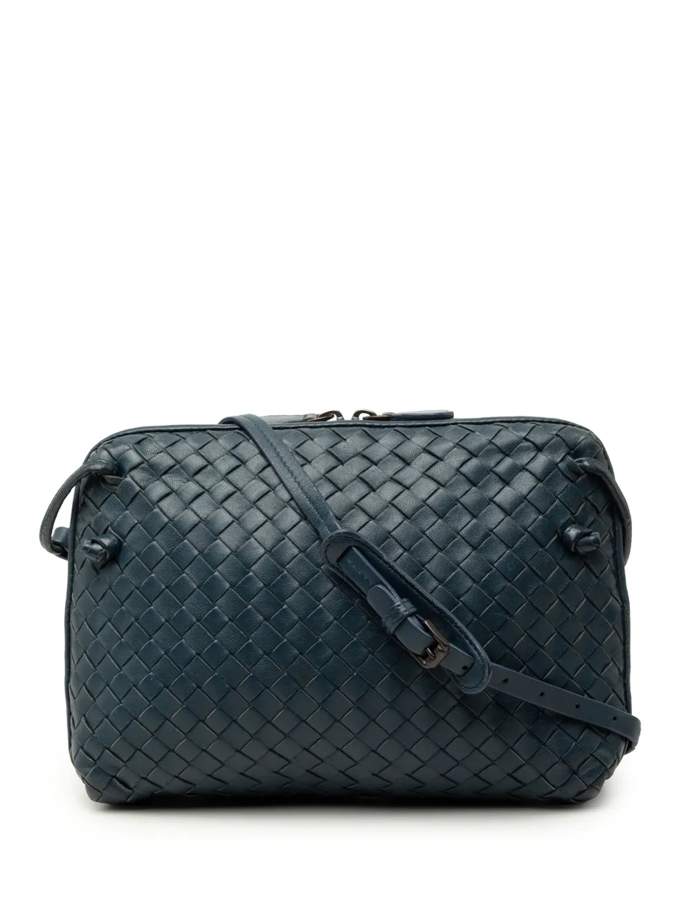 Bottega Veneta Pre-Owned 2012-2026 Nappa Intrecciato Nodini crossbody bag - Blau