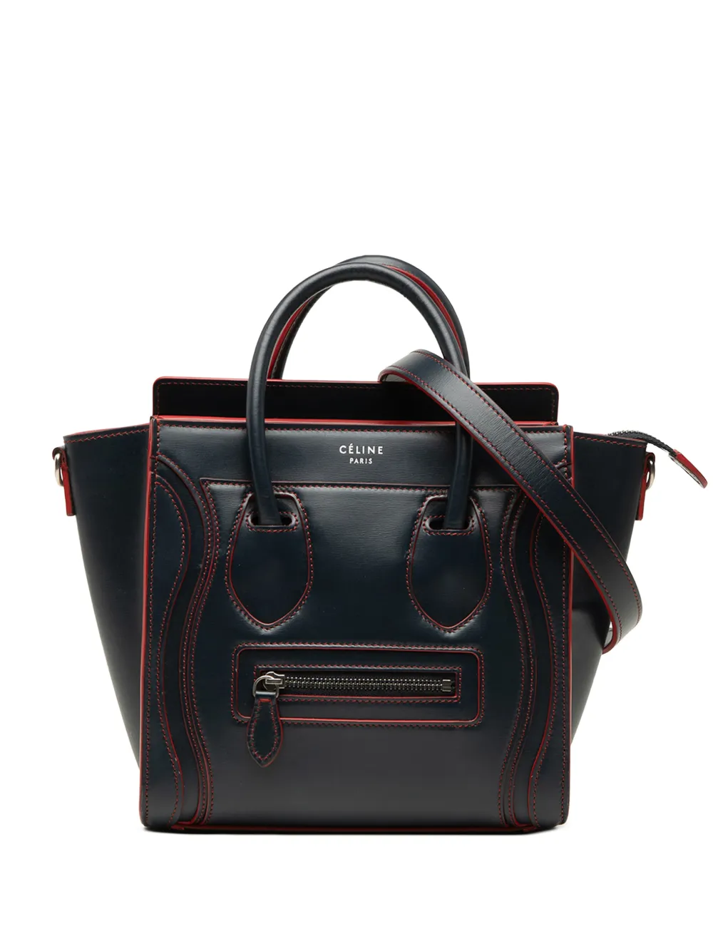 Celine Pre-Owned 2016 Nano Bicolor Smooth Calfskin Luggage Tote satchel - Blau