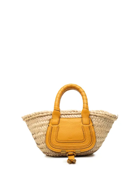 Chloé Pre-Owned bolso de mano Marcie Basket Satchel mini de rafia 2022