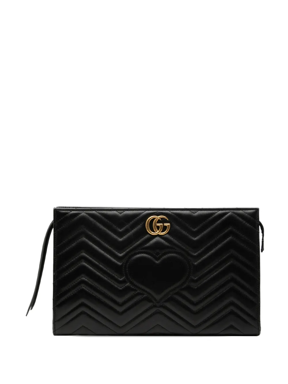 Gucci Pre-Owned 2016-2026 GG Marmont Heart Matelasse Calfskin clutch bag - Schwarz
