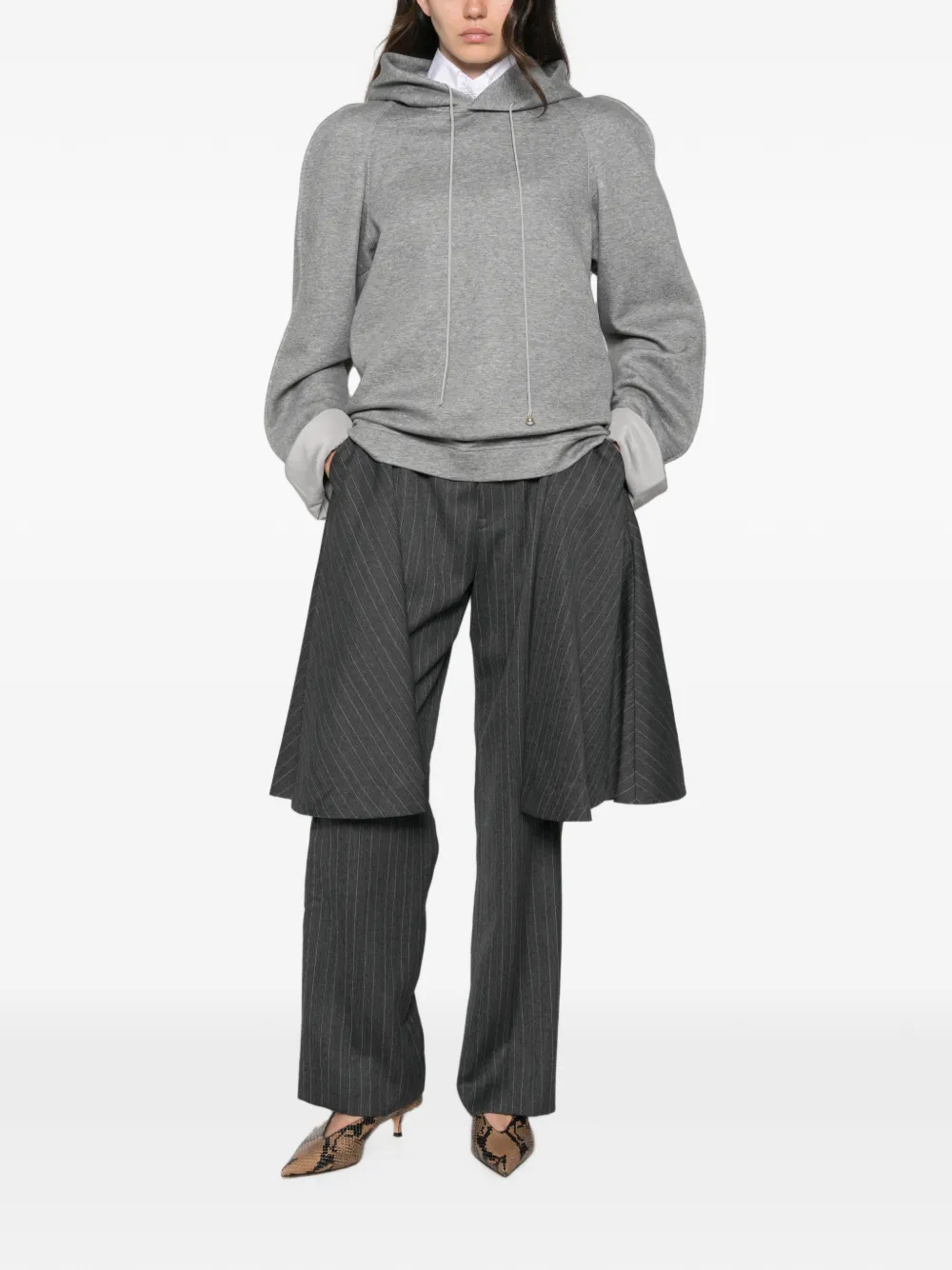 Carven Raglan-sleeve Hoodie in Grey, view 2