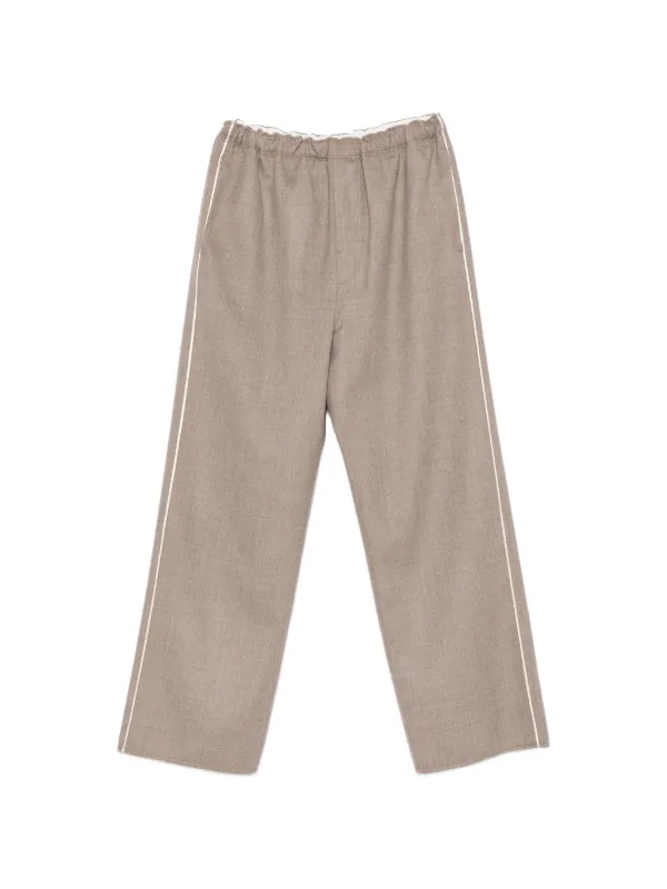 Carven Side-stripe Wide-leg Trousers in Neutrals