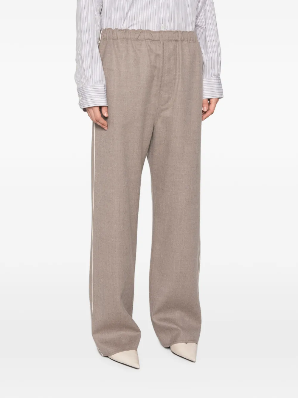 Carven Side-stripe Wide-leg Trousers in Neutrals, view 3
