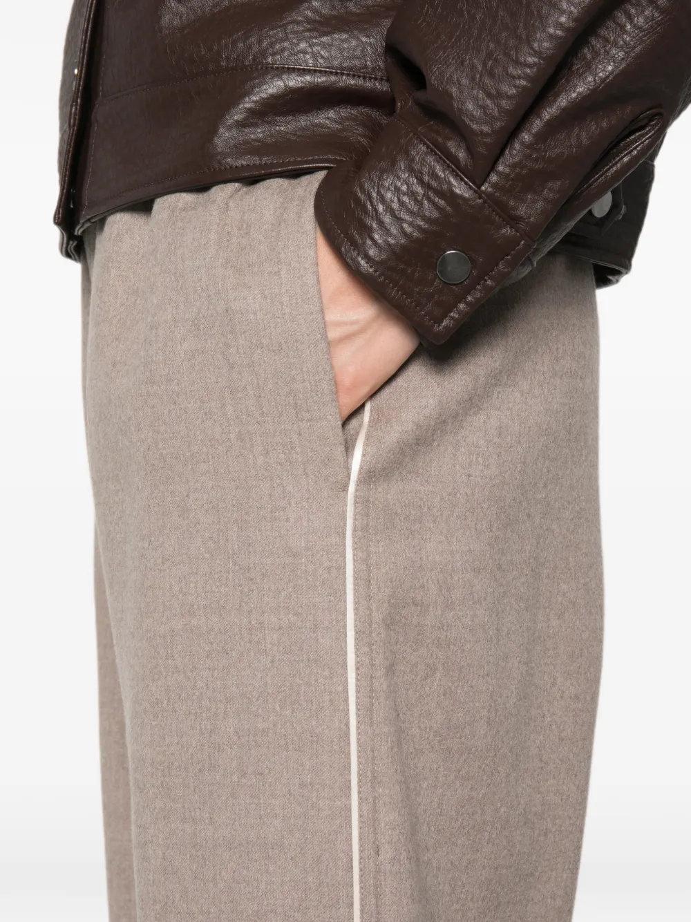 Carven Side-stripe Wide-leg Trousers in Neutrals, view 5