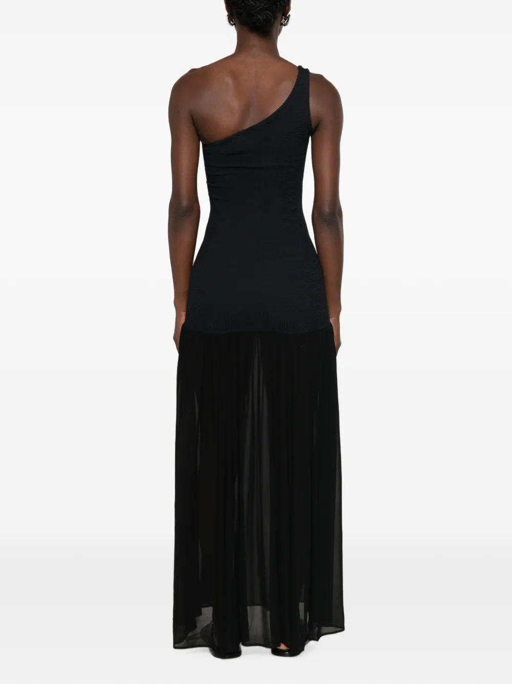 Hunza G Sandy asymmetrische maxi-jurk Zwart