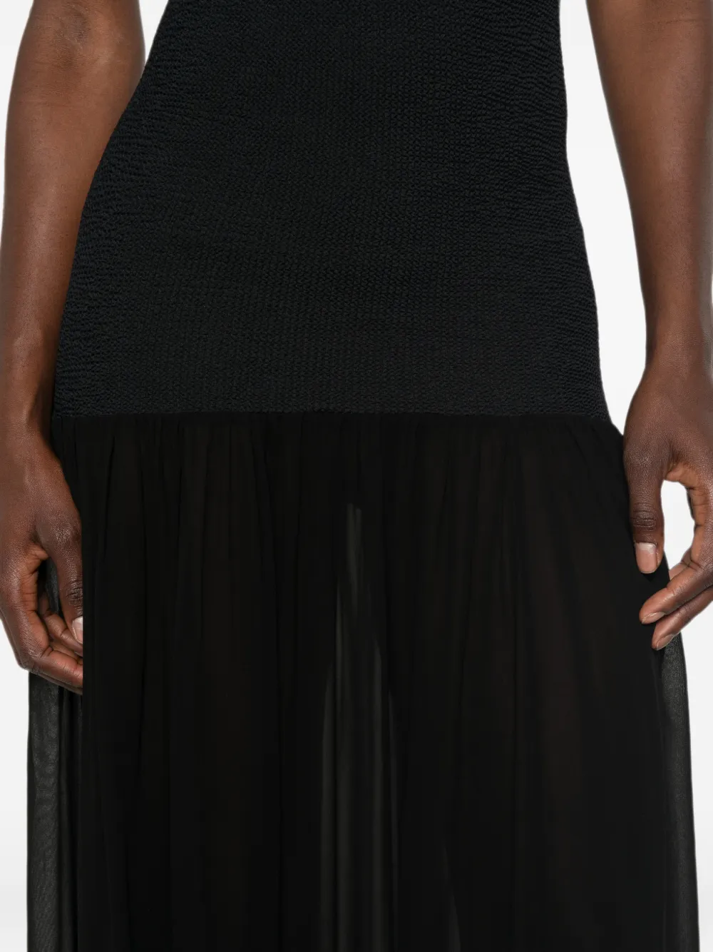 Hunza G Sandy asymmetrische maxi-jurk Zwart