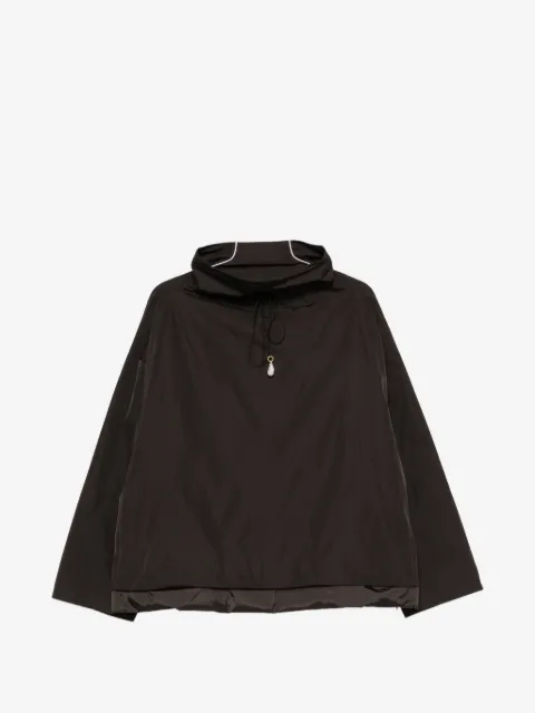 Carven pearl-pendant funnel-neck raincoat