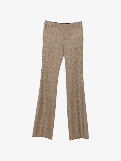 Saint Laurent pantalones acampanados a cuadros